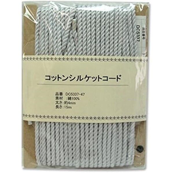 日本紐釦貿易 コットンシルケットコード 4mmx15m