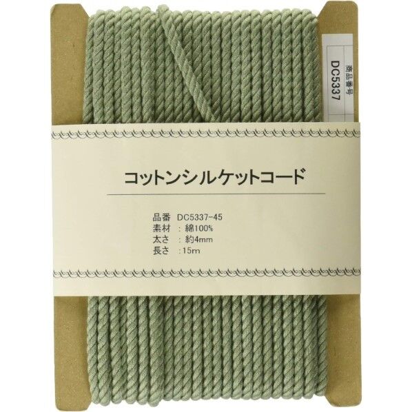 日本紐釦貿易 コットンシルケットコード 4mmx15m