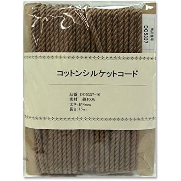 日本紐釦貿易 コットンシルケットコード 4mmx15m