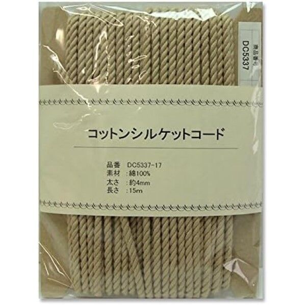 日本紐釦貿易 コットンシルケットコード 4mmx15m