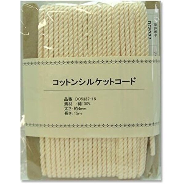 日本紐釦貿易 コットンシルケットコード 4mmx15m