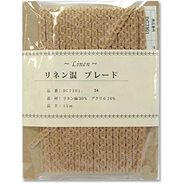 日本紐釦貿易 リネン混ブレード 6mm×15m 1mm厚