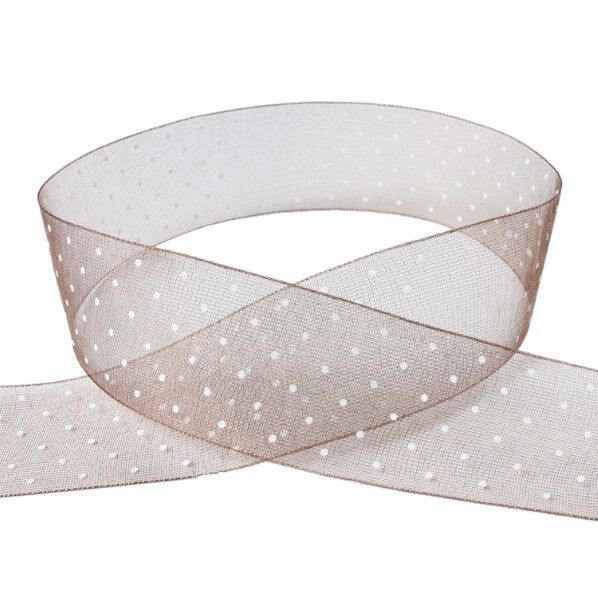 小西リボン 水玉オーガンジーリボン 25mm巾×15m巻