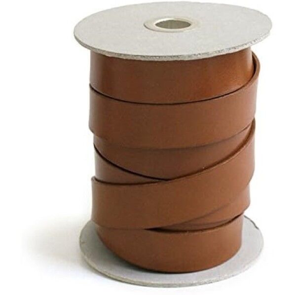 日本紐釦貿易 ヌメ革テープ 25mm巾 長さ10m巻