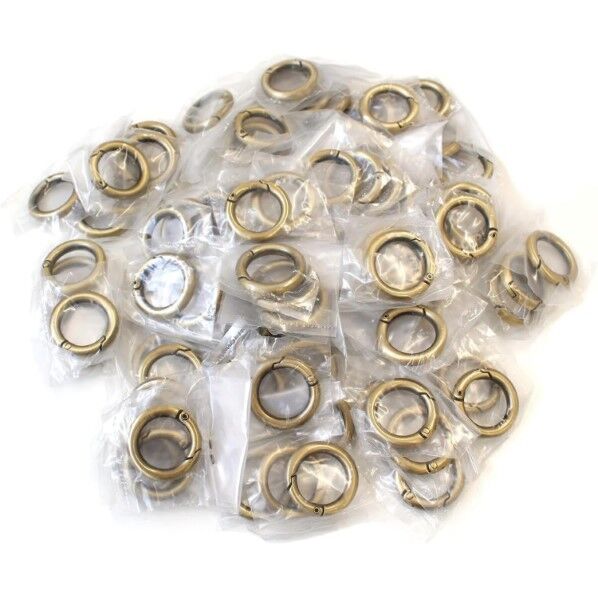 日本紐釦貿易 ミニ丸型カラビナ 内径17mm 100個