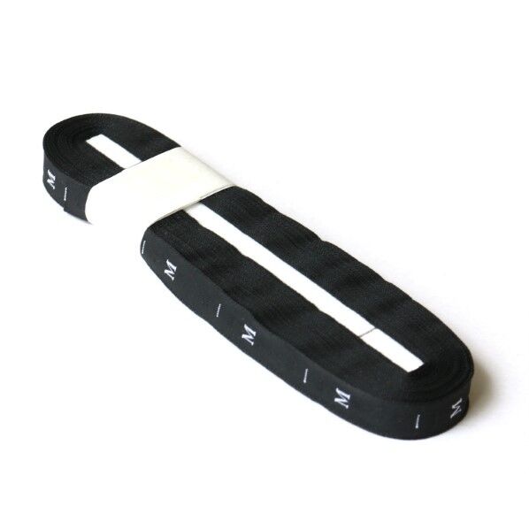 日本紐釦貿易 サイズタグ M 9mm巾 黒 徳用1000枚分