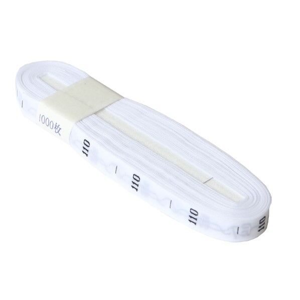 日本紐釦貿易 サイズタグ 110 9mm巾 白 徳用1000枚分