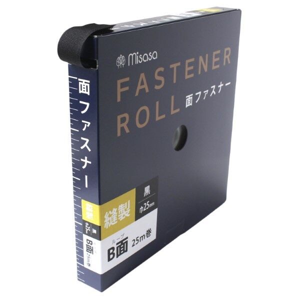 ミササ 面ファスナーテープ ベルクロ ロールタイプ 25mm 25m巻 メス