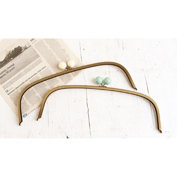 INAZUMA 玉付き口金 アンティークゴールド 約39×15.5cm 象牙