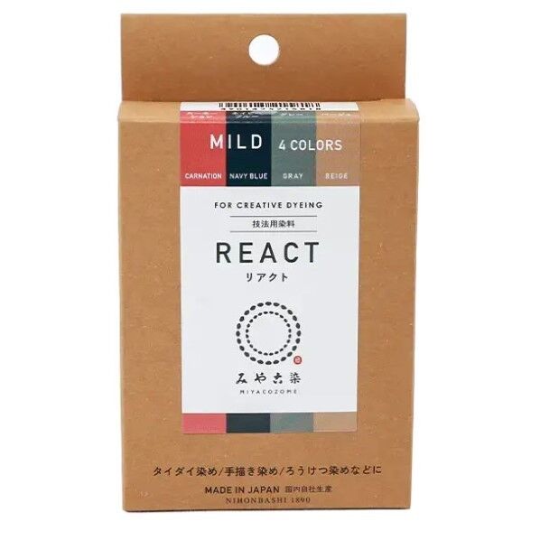 桂屋ファイングッズ 桂屋ファイングッズ みや古染 技法用染料 REACT リアクト 4色セット MILDカラー マイルドカラー KAT21581 1個