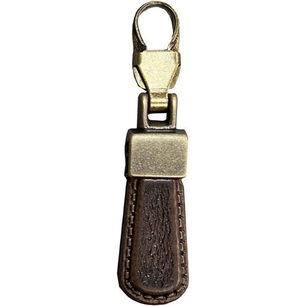 ミササ ファスナーチャーム 革調 こげ茶 No.1247