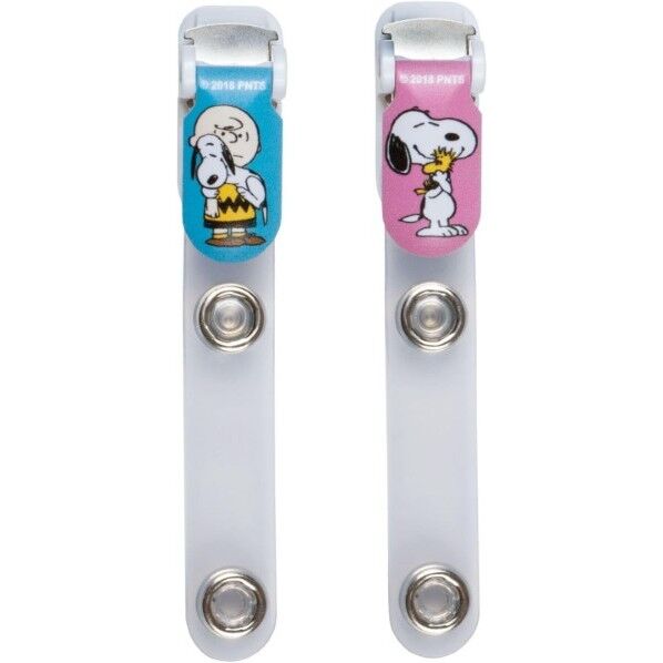 ミササ PEANUTS スヌーピー バンドクリップボタン ブルーとピンク 8548