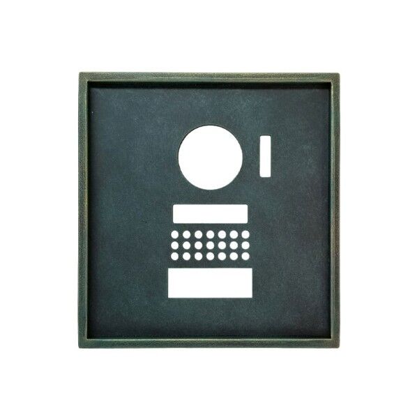 オンリーワンクラブ アイアンインターホンカバー 黒艶消/グリーンゴールド古美 NL1-I22GG 1個...