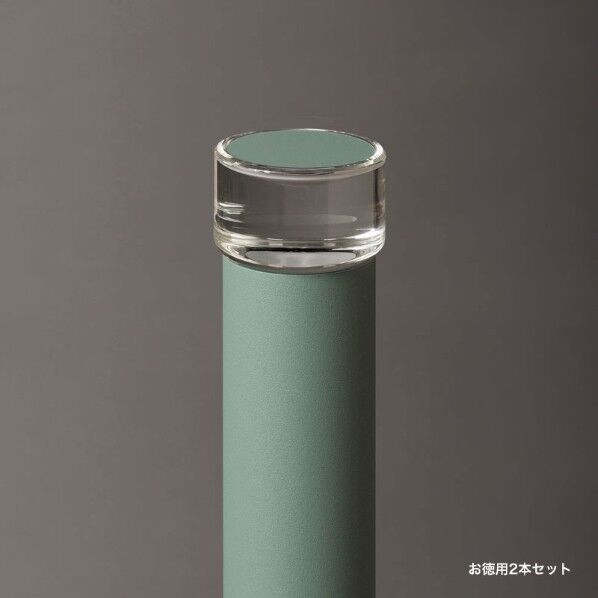 プリモ ポールライトスリム 床面照射 お徳用2本 H700･2W アースグリーン