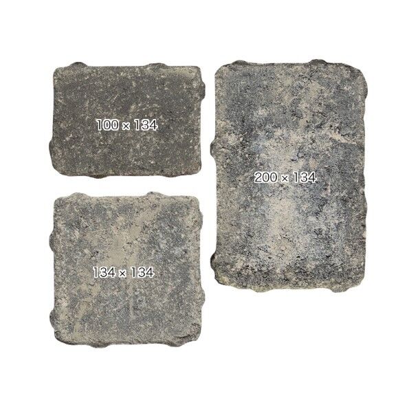 アンティーク ランブル ブロック グラファイト ミックス(3サイズ入り)