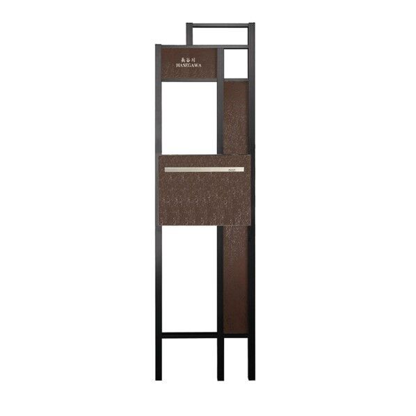 ラミナムプラスフレーム門柱 ポストセット ブラック/モロ(枠無し)