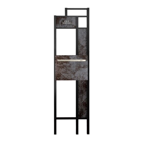 ラミナムプラスフレーム門柱 ポストセット ブラック/オキサイドネロ(枠無し)