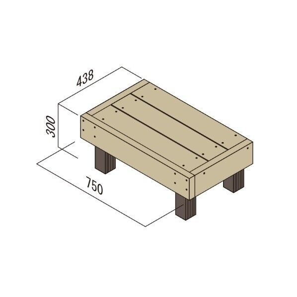 天然木ウッドデッキユニット LOCOCO ステップ