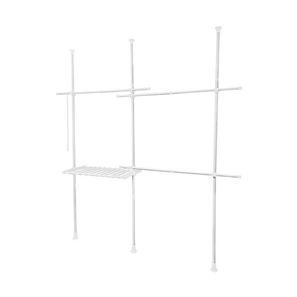 突っ張り棒 ハンガーラック 2段 最大約75着収納 幅高さ調節可 省スペース W 6300051878 1個