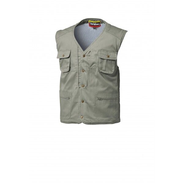 防寒綿ツイルベスト アースグリーン LL