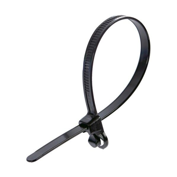トラスコ 簡単解除 リリースタイ 幅7.5mmX200mm 黒色 TRHB-200BK 100本...