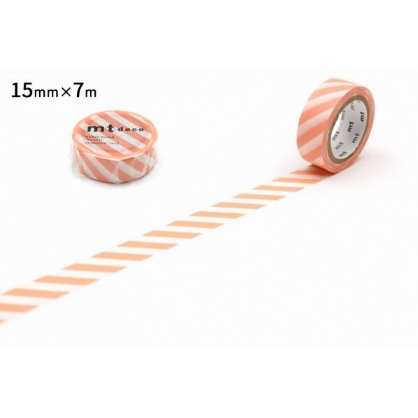 カモ井(カモイ) mt 1P ストライプ・サーモンピンク 15mm×7m MT01D370R 1個
