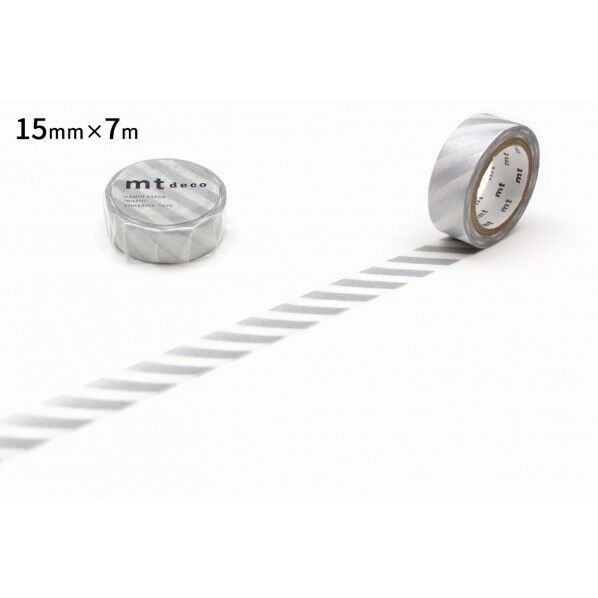 カモ井(カモイ) mt 1P ストライプ・銀 15mm×7m MT01D378R 1個