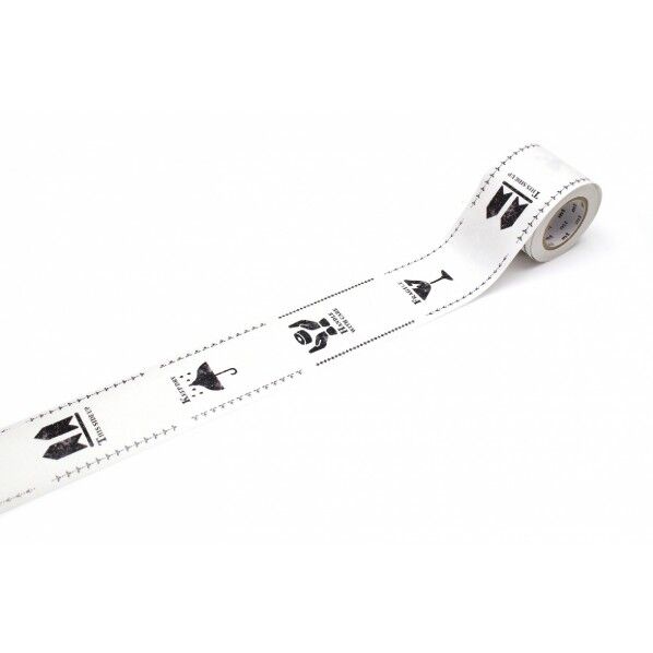 カモ井(カモイ) mt水貼りテープ ヴィンテージケアマーク・ホワイト 45mm×10m MTGAMT06 1個