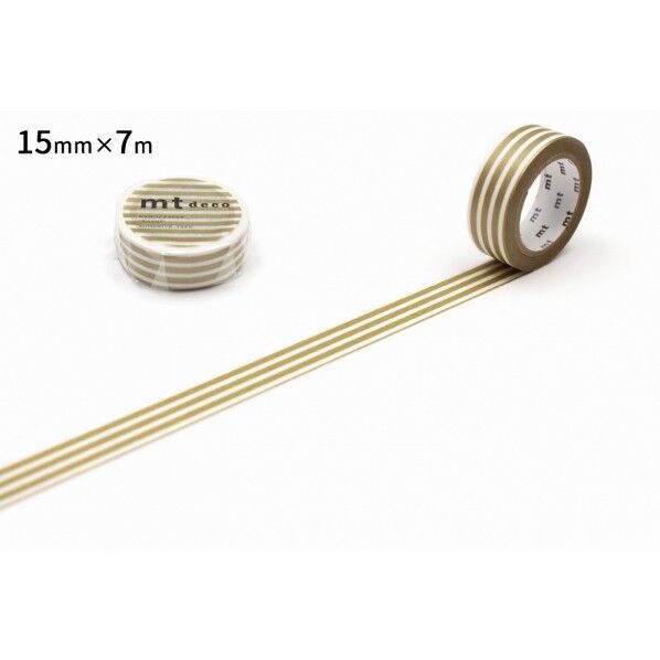カモ井(カモイ) mt 1P ボーダー・金 15mm×7m MT01D390R 1個