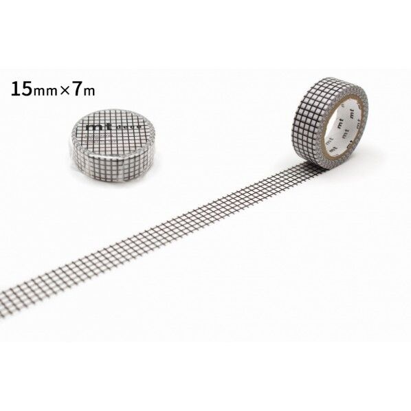 カモ井(カモイ) mt 1P 方眼・ブラック 15mm×7m MT01D400R 1個