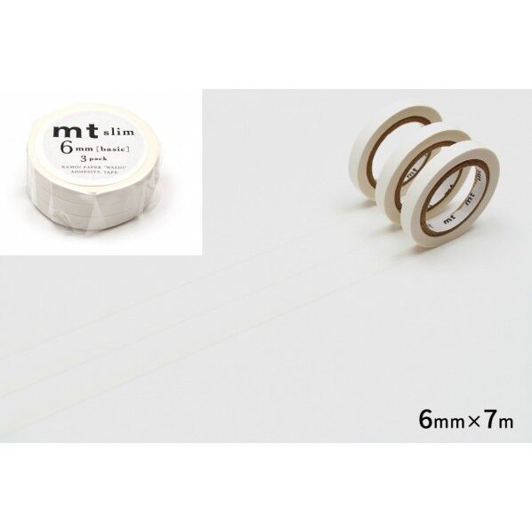 カモ井(カモイ) mt slim K マットホワイト 6mm×7m マットホワイト MTSLIM23R 3個