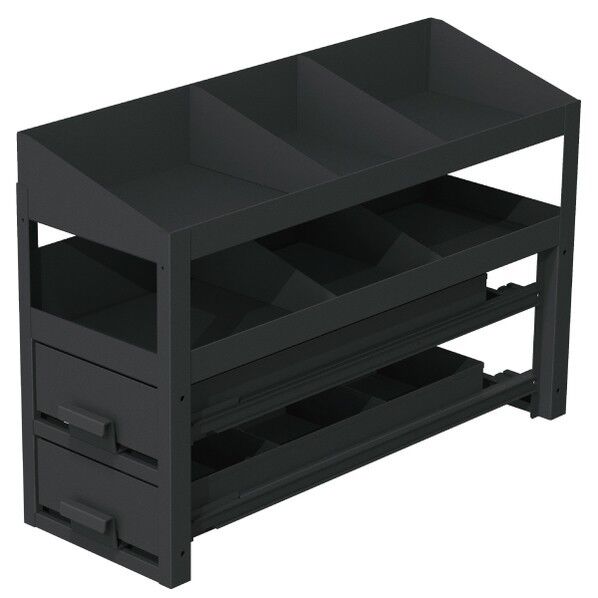 バンキャビネット 引き出し2段+棚2段