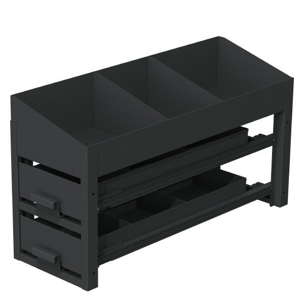 バンキャビネット 引き出し2段+棚1段