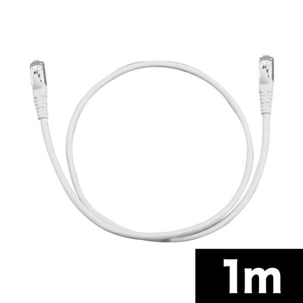 カテゴリー6ネットワークシールド付パッチケーブル 白 1m LCAT6-SD01WT 1