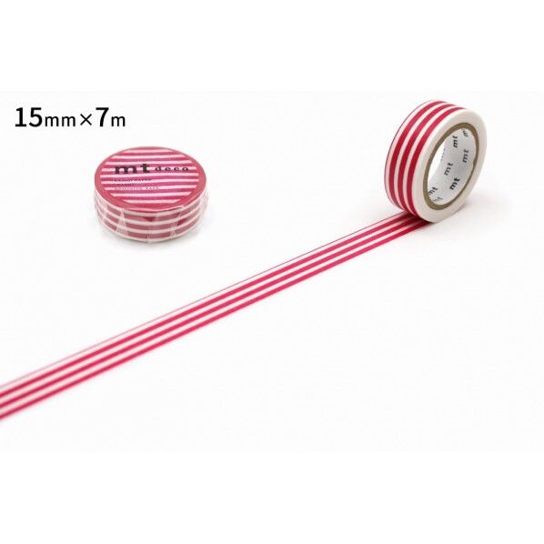 カモ井(カモイ) mt 1P ボーダー・フランボワーズ 15mm×7m MT01D383R 1個