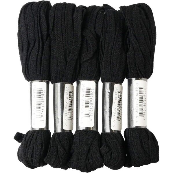 川村製紐工業 金天馬(Kintenma) ウーリースピンテープ 6mm×5m巻 黒 F9WS-06-5 1袋