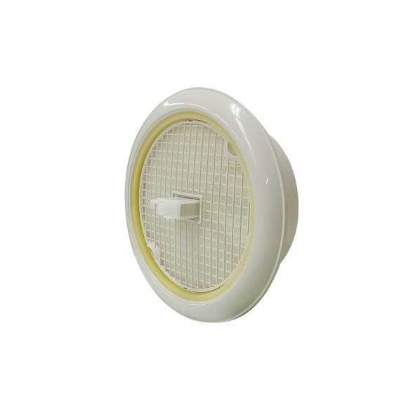 エースプッシュ式丸型レジスター フィルター付 100F ホワイトグレー A:Ф97.7、B:Ф149.6、C:Ф106 100FWG 1個