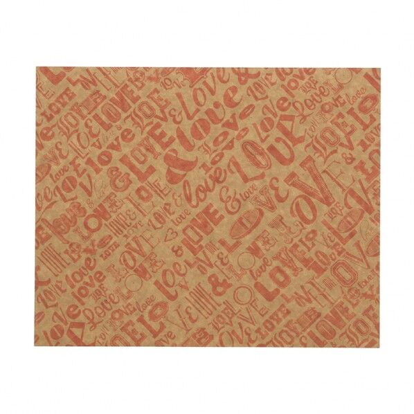 ラミクレープ包装紙 クラフト S 四角 LOVE