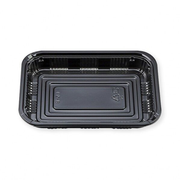 シーピー化成 弁当容器 本体 CZ-8 BS黒 外寸:215×145×高32mm/底寸:189×119mm 004406718 50枚