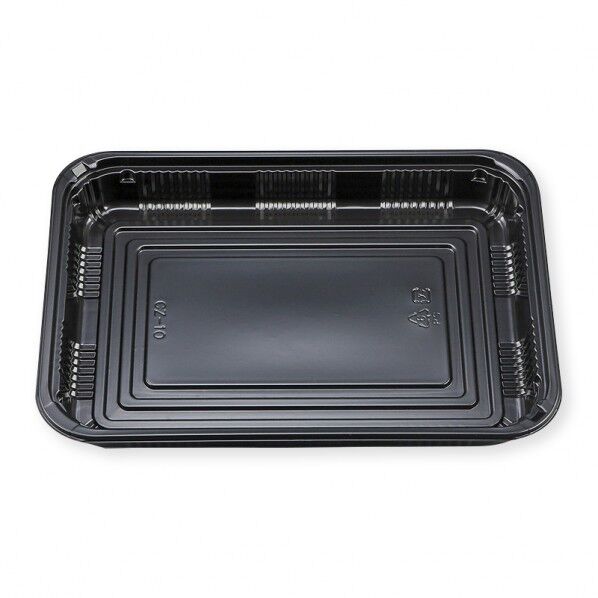 シーピー化成 弁当容器 本体 CZ-10 BS黒 外寸:260×187×高32mm/底寸:234×160mm 004406722 50枚