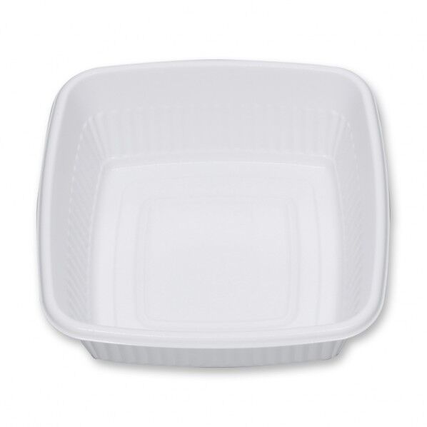 シーピー化成 二段弁当容器 本体 BF-210 ホワイト 外寸:155×155×高56mm/底寸:119×119mm 004468031 50枚