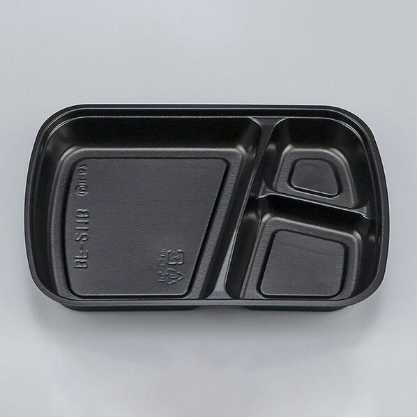 シーピー化成 二段弁当容器 中仕切 BF-211-B 黒 外寸:186×126×高23mm 004468046 50枚