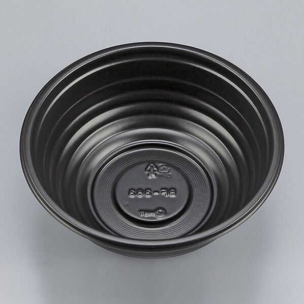 シーピー化成 丼容器 本体 丸丼大 BF-363 黒 外寸:φ187×高70mm/底寸:φ93mm 004468065 50枚