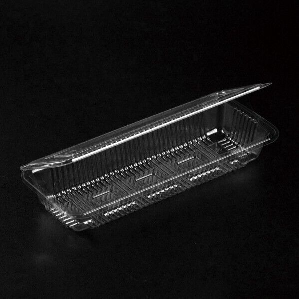 デンカポリマー 食品容器 フードパック 寿司中巻1本平 OP-113 外寸:209×84×28(フタ高3)mm 004420732 100枚