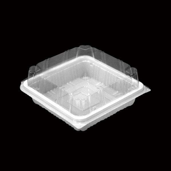 デンカポリマー 食品容器 嵌合フードパック サンドイッチ用 OPSW12-12(50) 白 外寸:124×126×28+23mm/総高さ:50mm 004420742 50枚