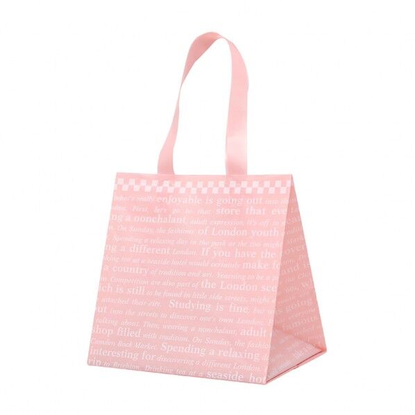 手提げポリ袋 ポリチャームバッグ WS チェッカー ピンク 表記入り