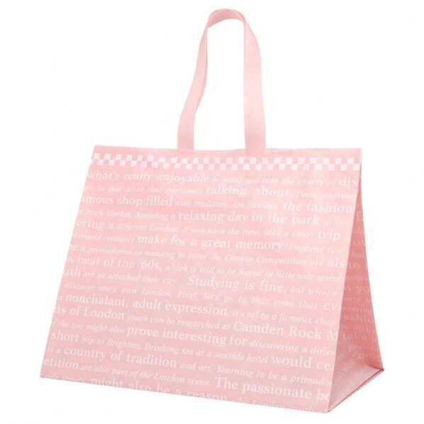 手提げポリ袋 ポリチャームバッグ WL チェッカー ピンク 表記入り
