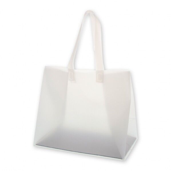 手提げポリ袋 ポリチャームバッグ 05 WM ナチュラル 表記入り