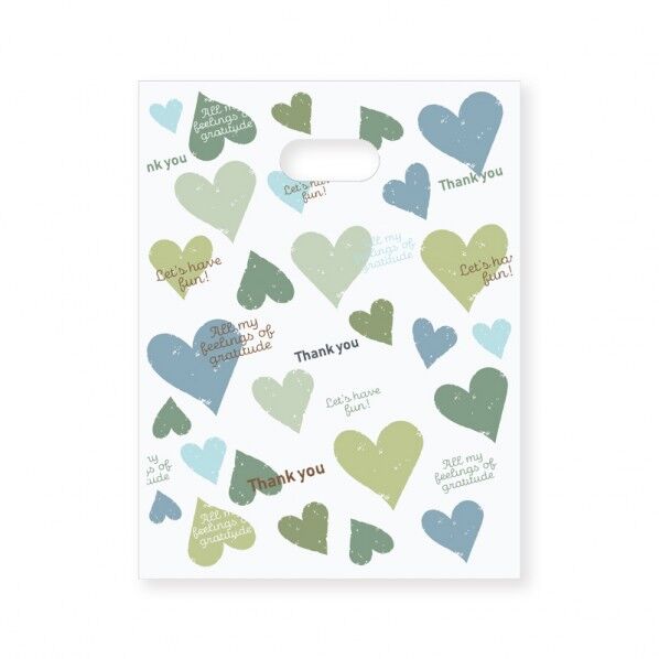 バレンタイン手抜きポリ袋 HDカラーポリ BG18-22 スモーキーハート B