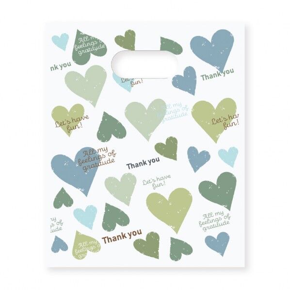 バレンタイン手抜きポリ袋 HDカラーポリ BG23-30 スモーキーハート B